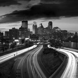 Minneapolis  M N Skyline B W by Steve Gadomski
