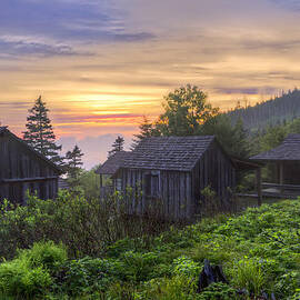 Misty Dawn at Mt Le Conte by Debra and Dave Vanderlaan