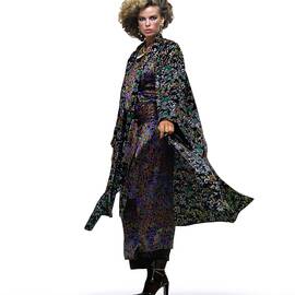 Model Wearing A Floral Ensemble by Arthur Elgort