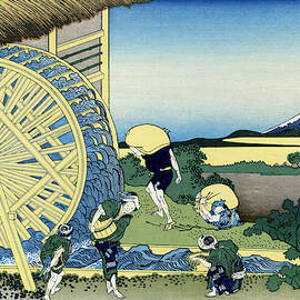 Mount Fuji, Waterwheels At Onden, 1830s by Science Source