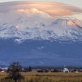 Mount Shasta and Little Shasta Church by Loree Johnson