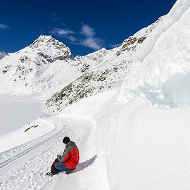 Mountain landscape with tons of snow in Austria by Matthias Hauser
