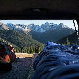 Mountain Views From Sleeping Bag by Brandon Huttenlocher