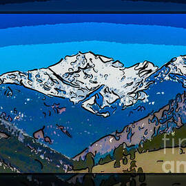 Mt Gardner in the Spring Abstract Painting 