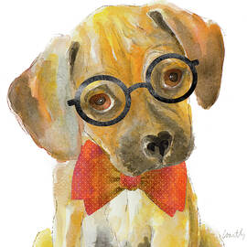 Nerd Pup Square by Lanie Loreth
