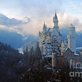 Neuschwanstein in Clouds by Don Ellis