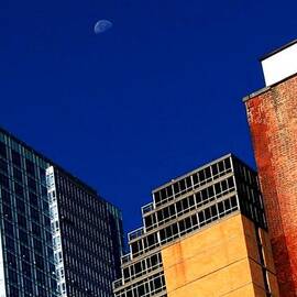 New York City Day Moon