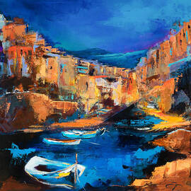 Night Colors Over Riomaggiore - Cinque Terre by Elise Palmigiani