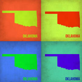 Oklahoma Pop Art Map 1 by Naxart Studio