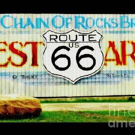 Old Chain of Rocks Route 66 Sign by Kelly Awad