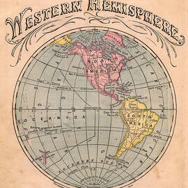 Old Color Map Of The Western by Ideabug