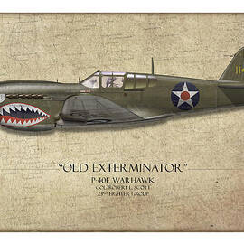 Old Exterminator P-40 Warhawk - Map Background by Craig Tinder