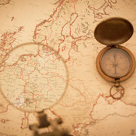 Old Map With Focus On Germany by Andrew howe