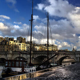 old ship in seine river Paris by Radoslav Nedelchev