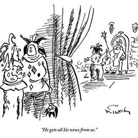 One Jester Speaks To Another As They Stand by Mike Twohy