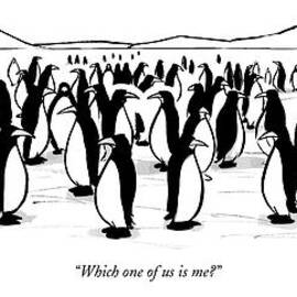 One Penguin In A Large Group Of Penguins Speaks by Kaamran Hafeez