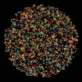 Orange Circle Abstract Network Pattern by Frank Ramspott