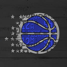 Orlando Magic Basketball Team Logo Vintage Recycled Florida License Plate Art by Design Turnpike