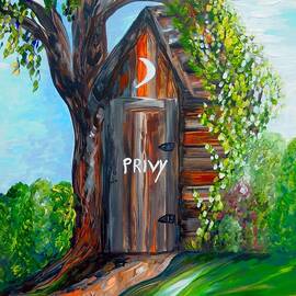 Outhouse - Privy - The Old Out House by Eloise Schneider Mote