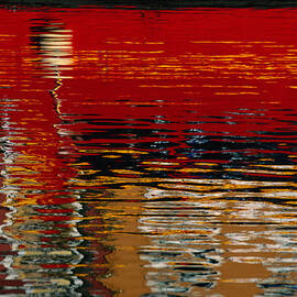Painted Hull Of Boat Reflected In by David C Tomlinson