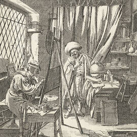 Painter With A Model In His Studio, Wouter Dam by Wouter Dam And Cornelis Dusart