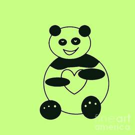 Panda With A Big Heart 001 by Ausra Huntington nee Paulauskaite