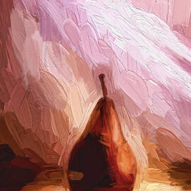 Pear and Light Rays Painterly Effect by Carol Leigh