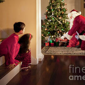Peeking at Santa by Diane Diederich