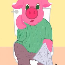 Pig on the Hopper by Pharris Art