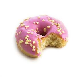 Pink Doughnut With Missing Bite by Science Photo Library