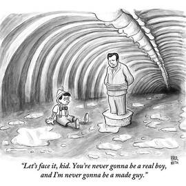Pinnochio And A Man Tied With Rope Commiserate by Paul Noth