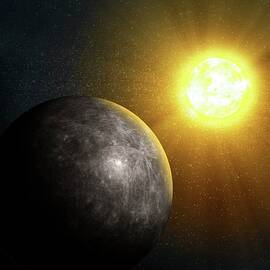 Planet Mercury, Artwork by Science Photo Library - Andrzej Wojcicki