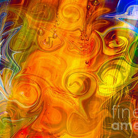 Playing With Bubbles Textured Abstract Artwork by Omaste Witkows by Omaste Witkowski