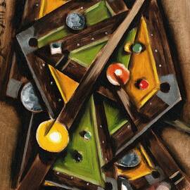  Abstract Cubism Billiard Pool Table Wall Art Print by Tommervik