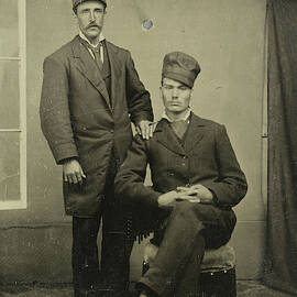 Portrait Of Two Men In A Studio For A Painted Backdrop by Artokoloro