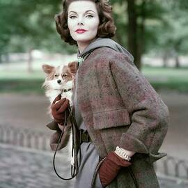 Portrait Of Va Taylor Carrying A Dog by Frances Mclaughlin-Gill