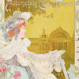 Vintage Poster advertising the sixth exhibition of the Automobile Club de France by J Barreau