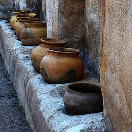 Pottery At Mission San Jose De Tumacacori by Bob Christopher