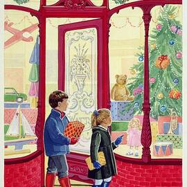 Present Buying Watercolour On Paper by Lavinia Hamer