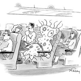Protozoa Riding An Airplane by Mike Twohy