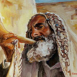 Rabbi Blowing Shofar by Carole Spandau