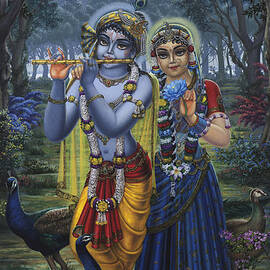 Radha and Krishna on full moon by Vrindavan Das