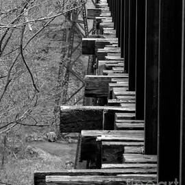 Railroad Ties on Trestle Bridge by Kristen Fox