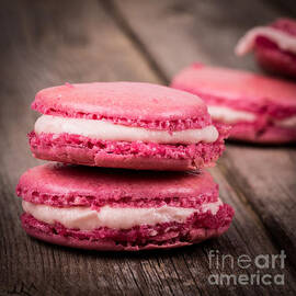 Raspberry macarons retro by Jane Rix