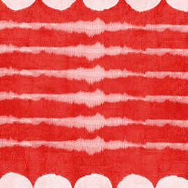 Red and White Shibori Design