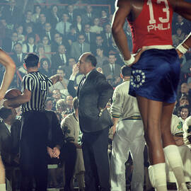 Red Auerbach Talks With Ref by Retro Images Archive