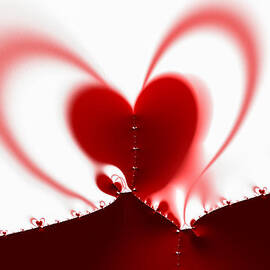 Red fractal valentine heart by Matthias Hauser
