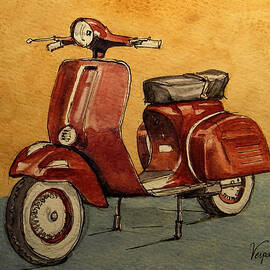 Red Vespa by Juan  Bosco