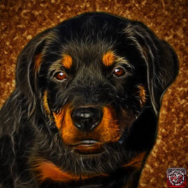 Rottweiler Pop Art 0481 - BC1 - Orange by James Ahn
