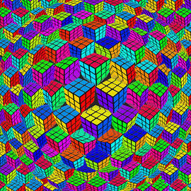 Rubik's Cube Abstract Perspective by Tony Rubino